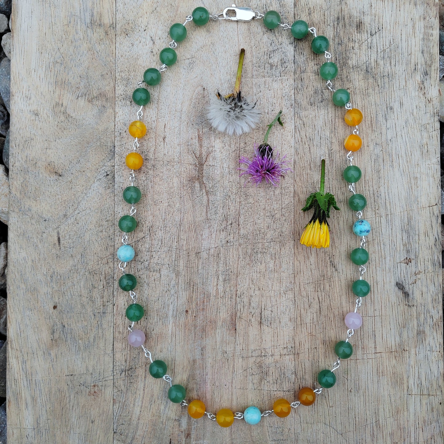 Morning has broken gemstone and sterling silver necklace