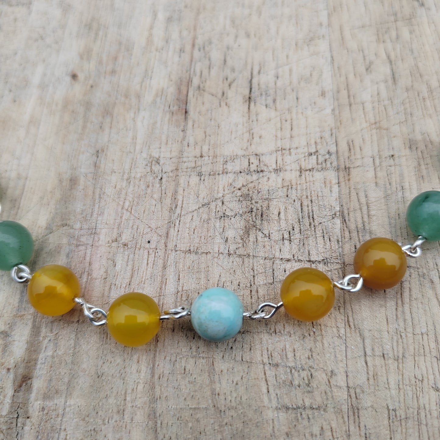 Morning has broken gemstone and sterling silver necklace