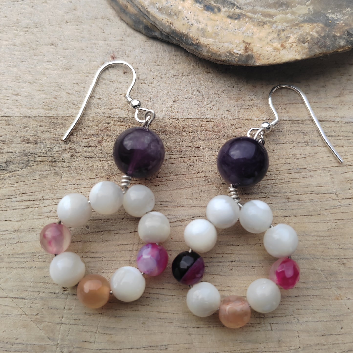 Paloma sterling silver and gemstone earrings