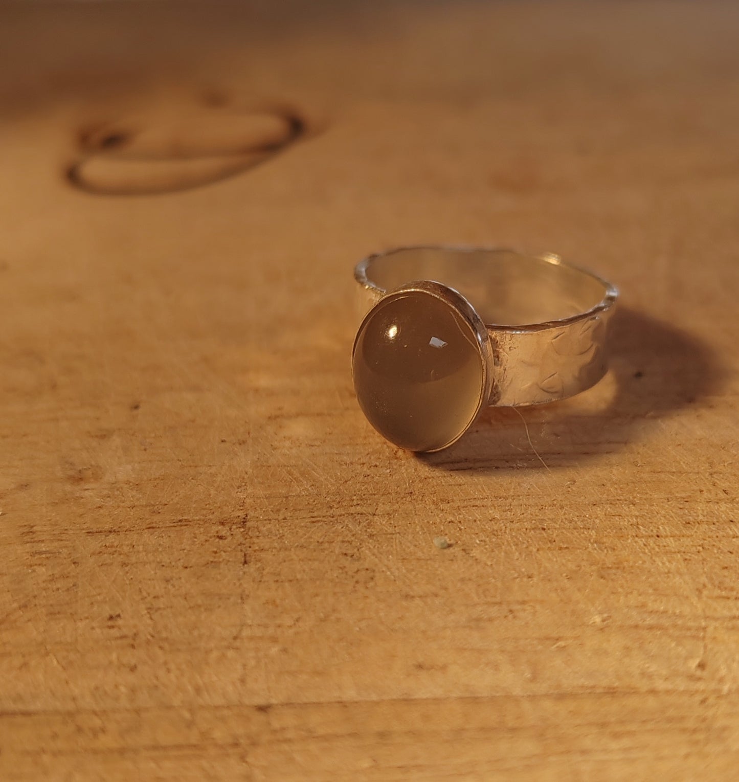 Moonstone and Sterling Silver Ring Finger / Index Ring