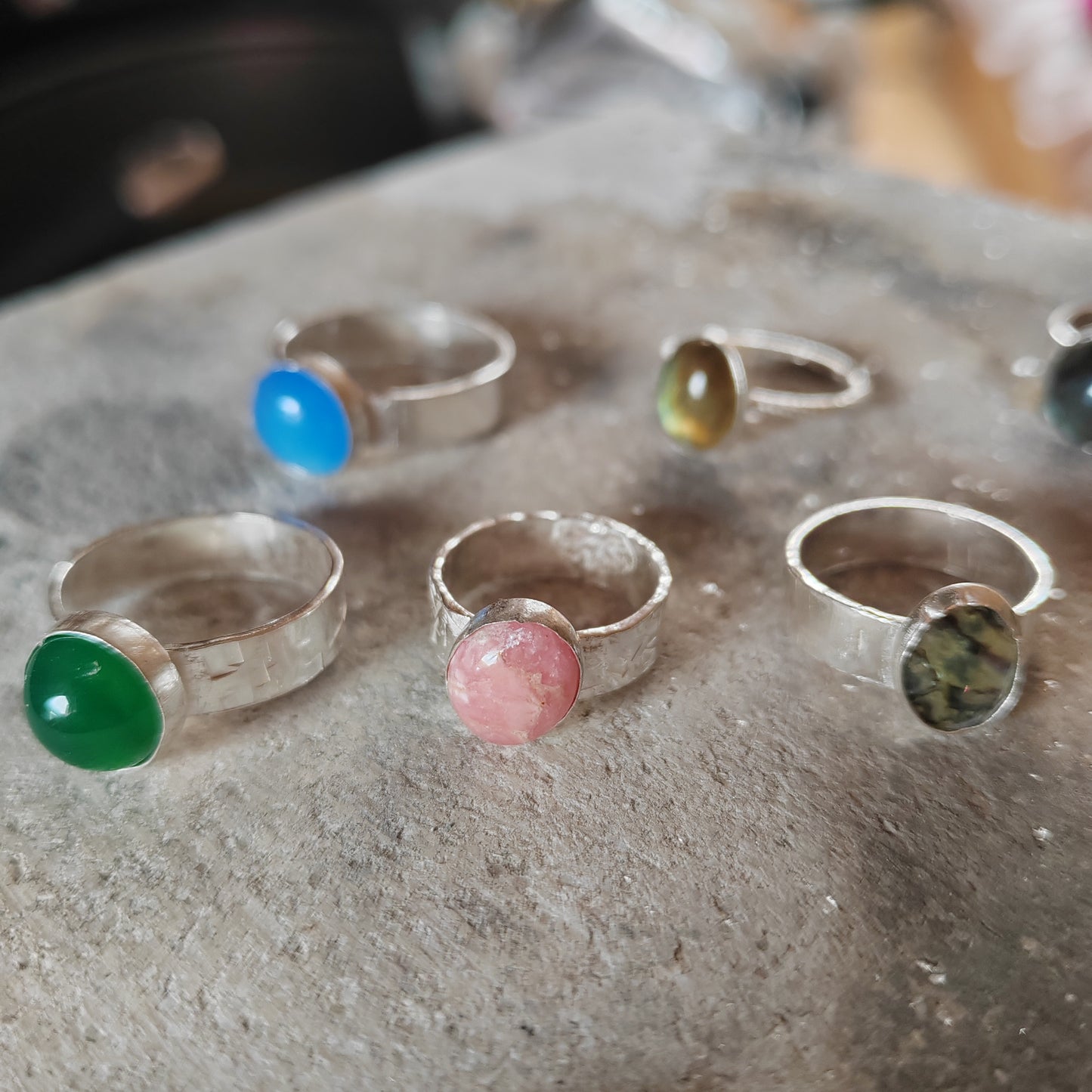 Rhodochrosite ring