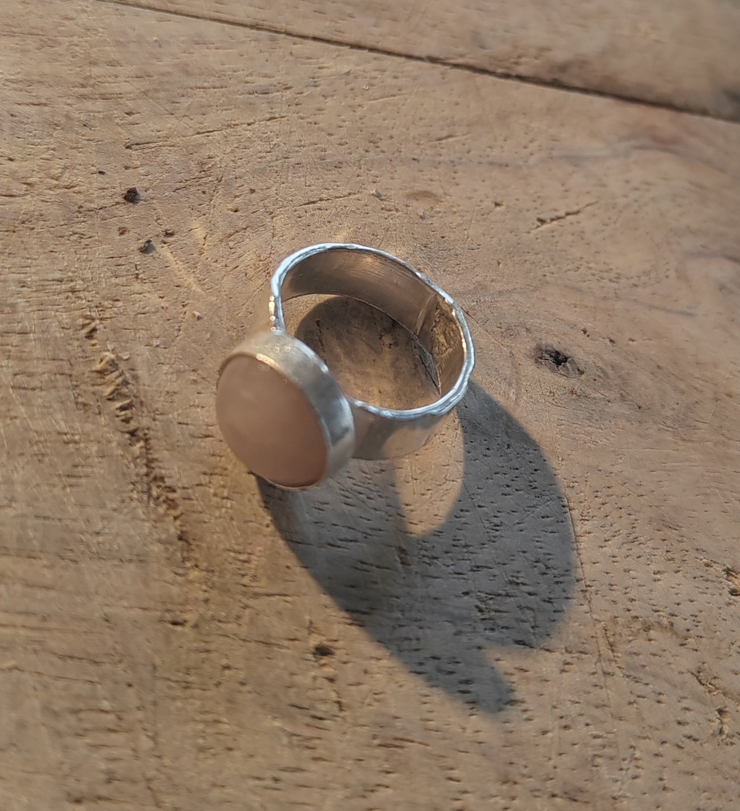 Rose Quartz carbochon Pinkie / child's ring