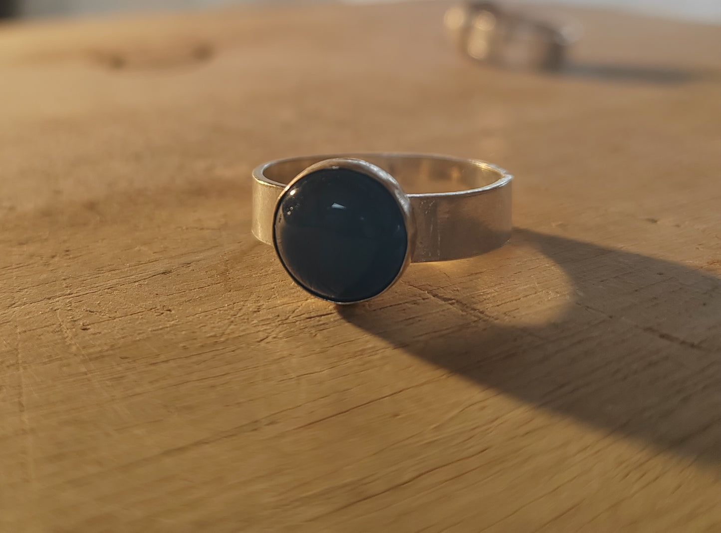 Blue Agate Thumb or Middle Finger Ring