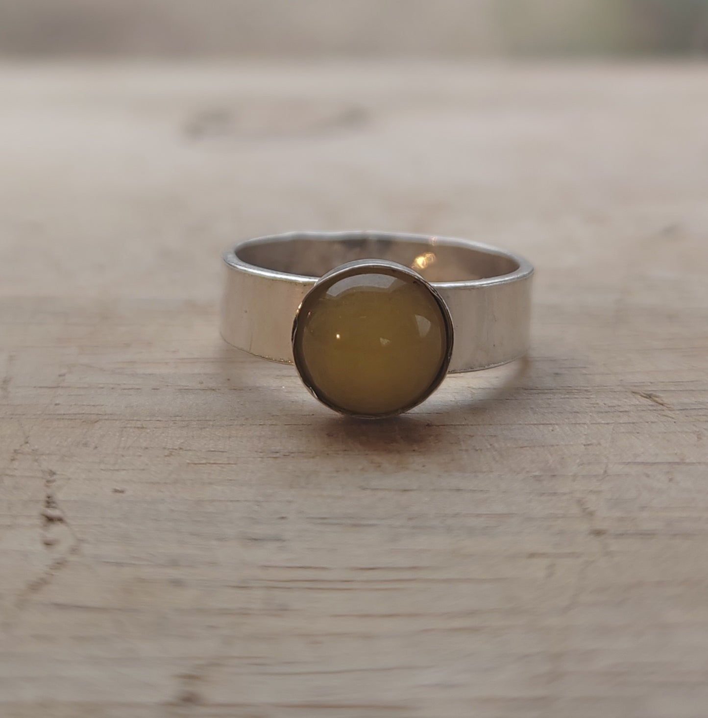 Yellow Agate Ring Finger Ring