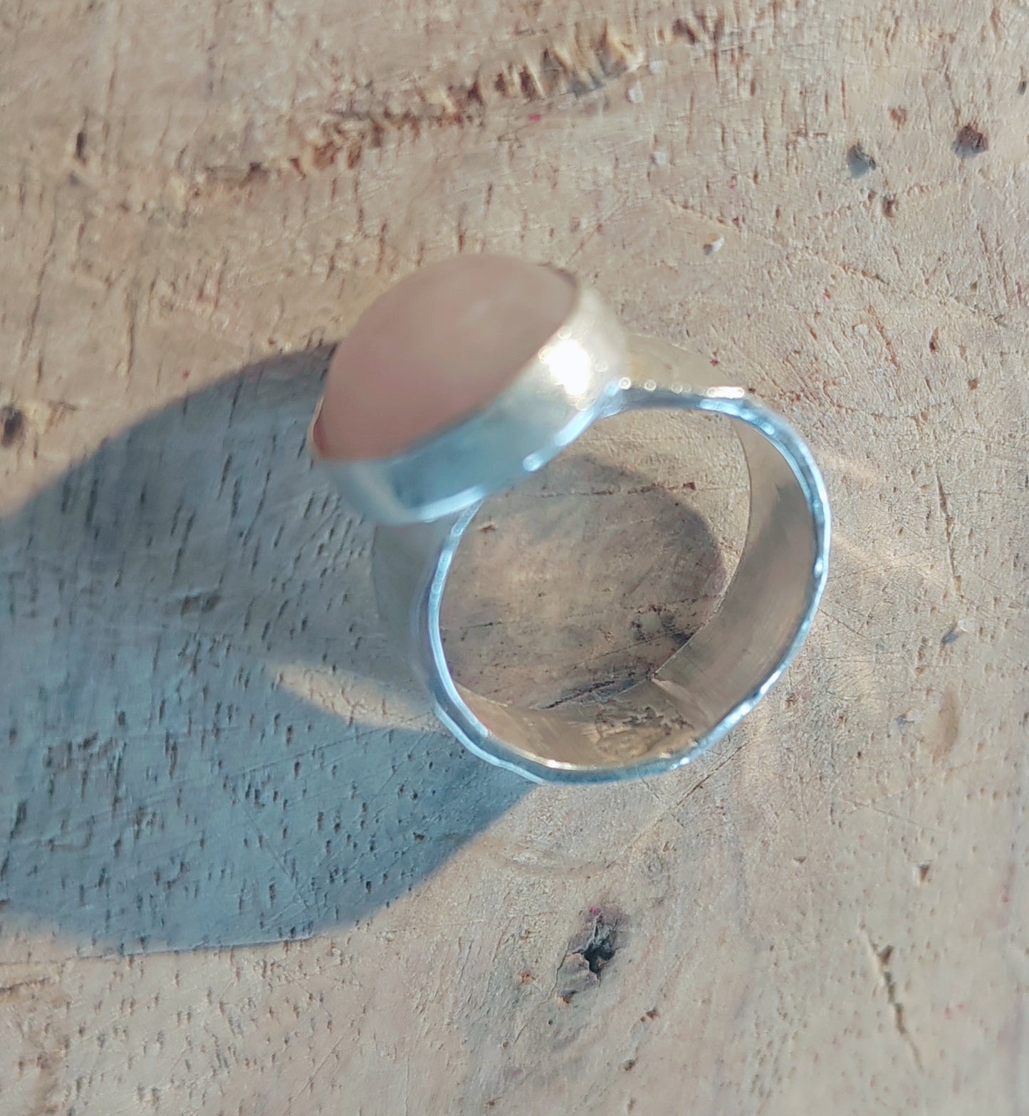 Rose Quartz carbochon Pinkie / child's ring