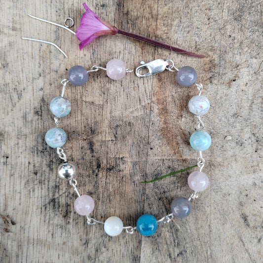 Skinnydipping Gemstone and Sterling Silver Bracelet