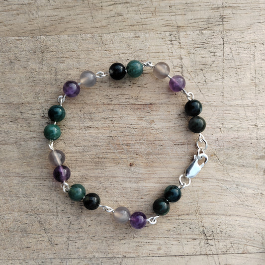Jupiter Gemstone and Sterling Silver Bracelet