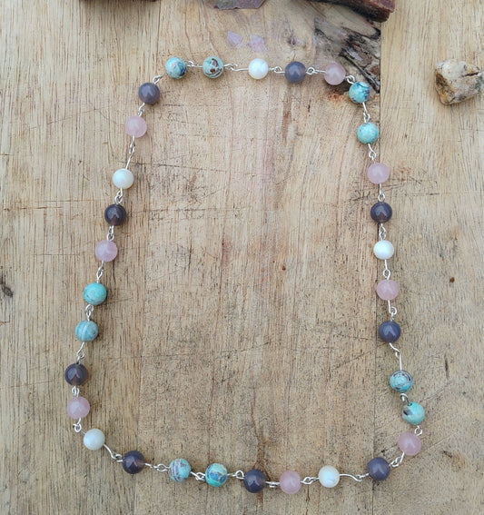 Wild Swim Silver and Gemstone Necklace