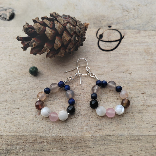 Honeymoon Sterling Silver and Gemstone earrings