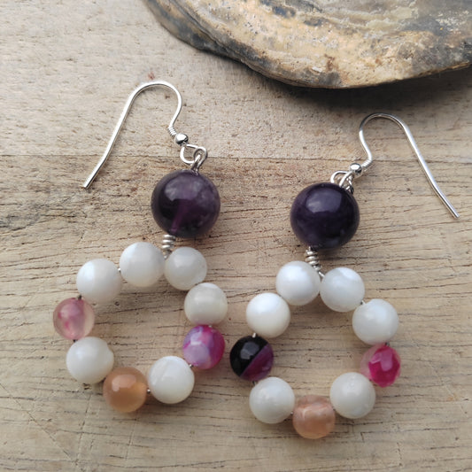 Paloma sterling silver and gemstone earrings