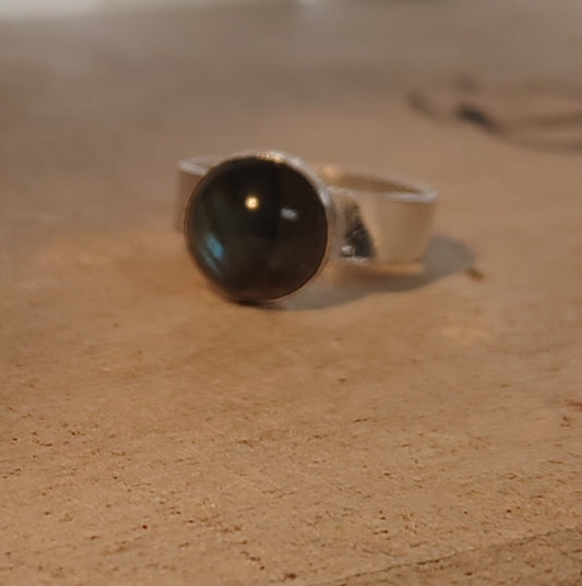 Labradorite and Sterling Silver Ring Finger / Index Ring