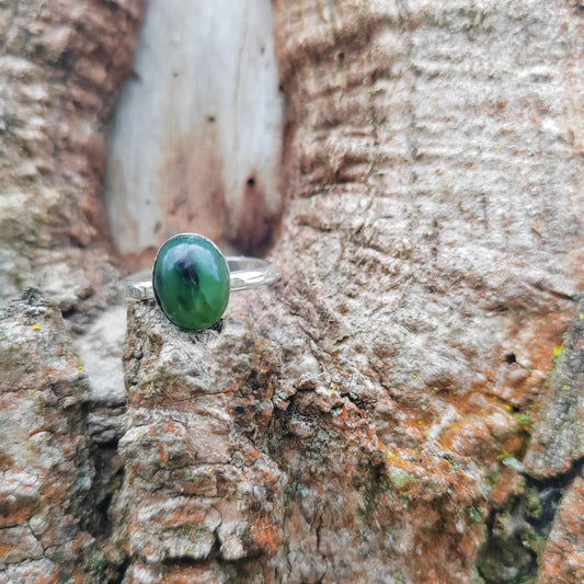 Moss Agate ring UK Size L