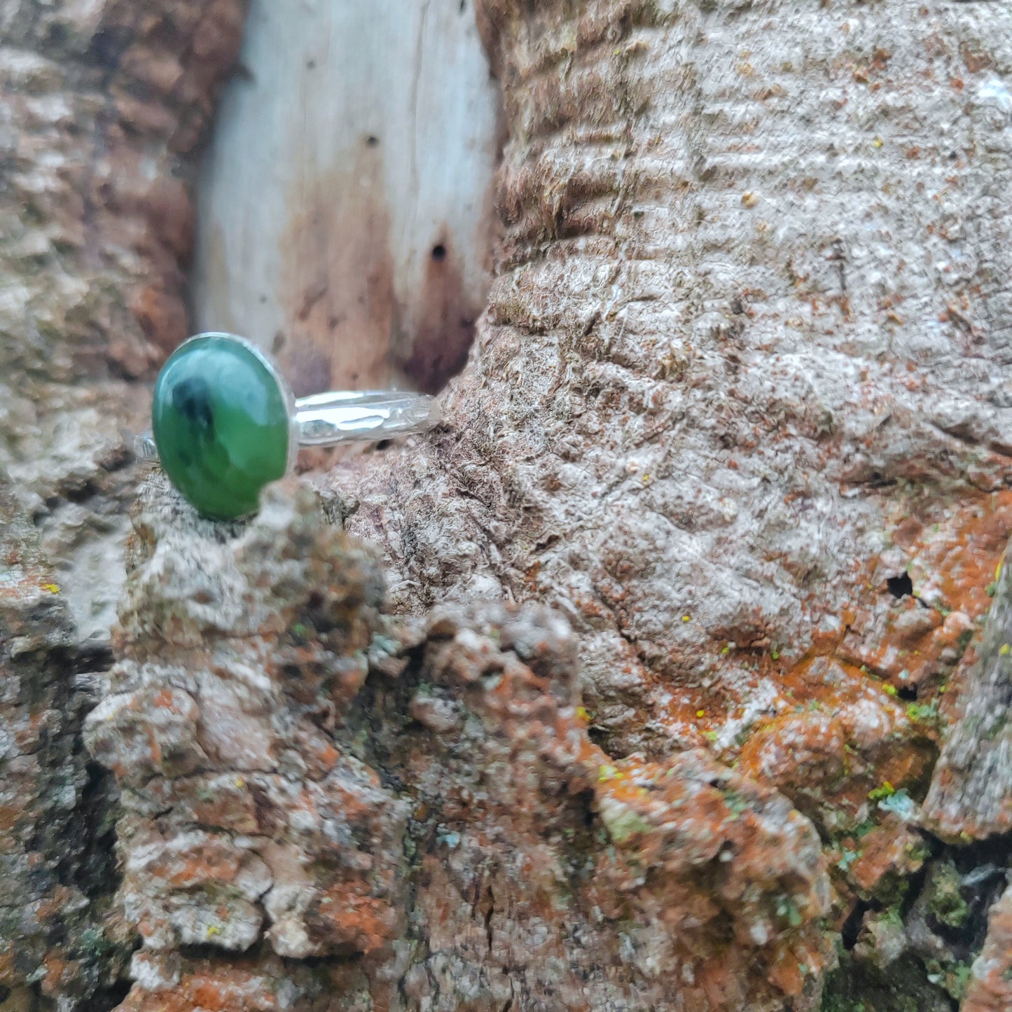 Moss Agate ring UK Size L