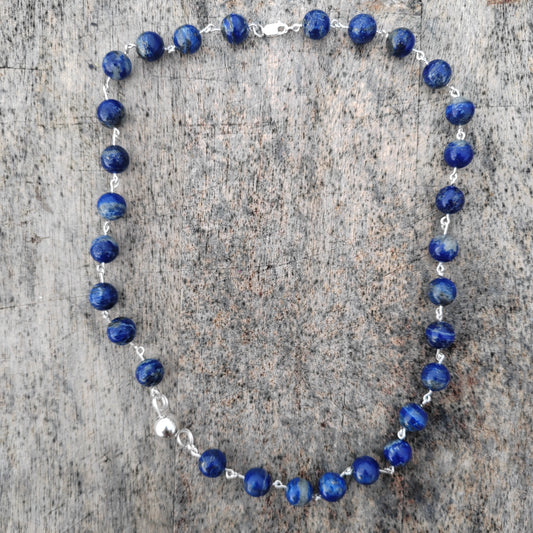 "REM" Sodalite and Sterling Silver Necklace