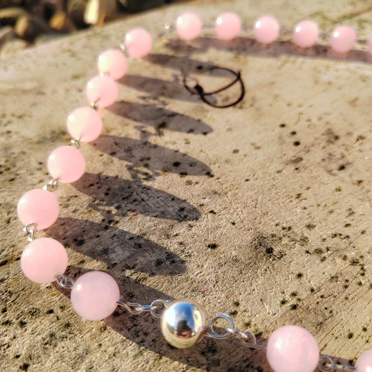 Rose Quartz and Sterling Silver Necklace