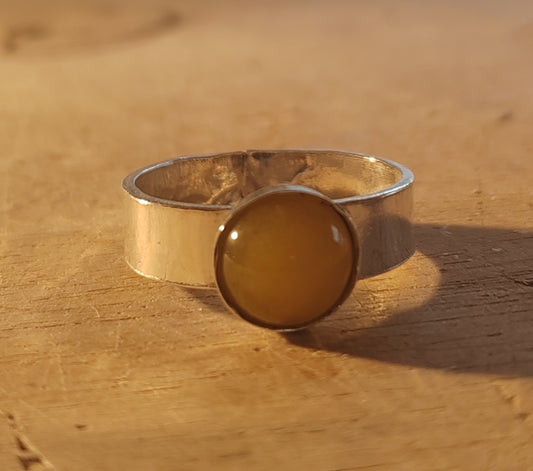 Yellow Agate Ring Finger Ring