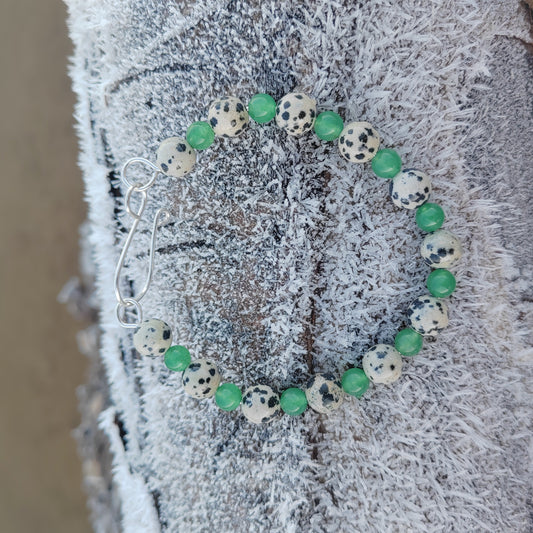 Dalmatian Jasper and Green Aventurine Bracelet